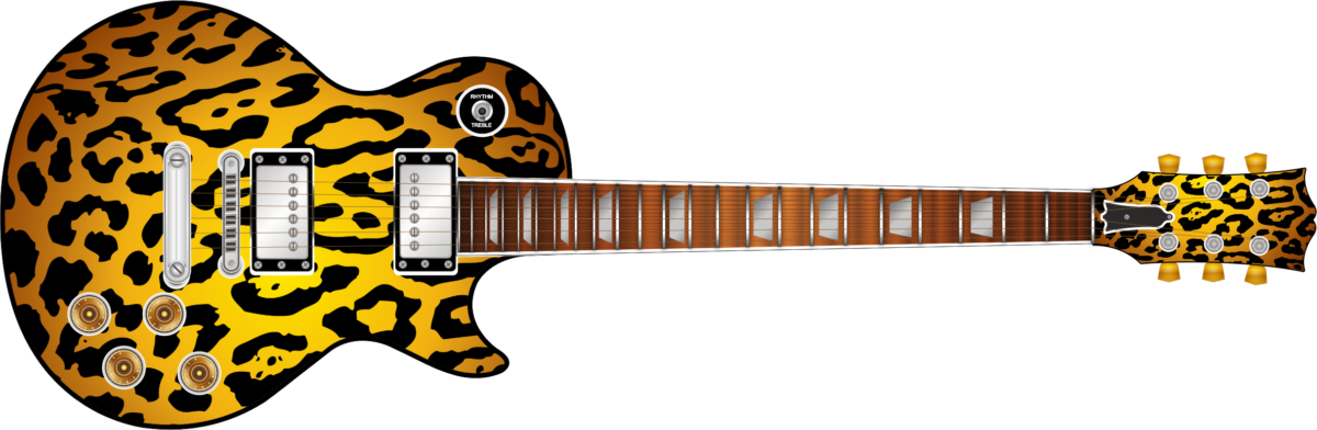 Leopard Print Guitar Wrap Skin - Coveroo Apple Ipad 2-4 Black Folio Case With Lipstick (1200x392), Png Download