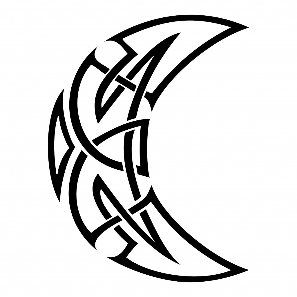 Download Tattoo Danesharacmc Com - Tribal Moon (1024x1024), Png Download
