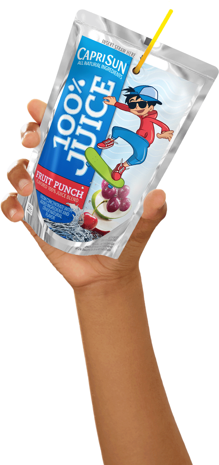 Capri Sun Source - Capri Sun 100 Juice Fruit Punch (821x1614), Png Download