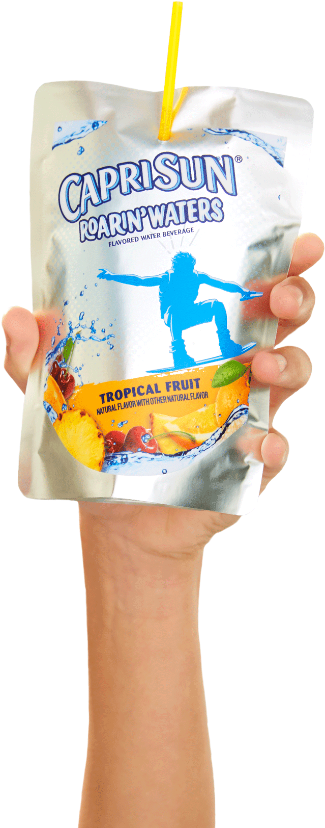 Wholesome Fruit Juice Drinks For Kids - Capri Sun Roarin' Flavored Water, Berry - 10 Pack, (646x1633), Png Download