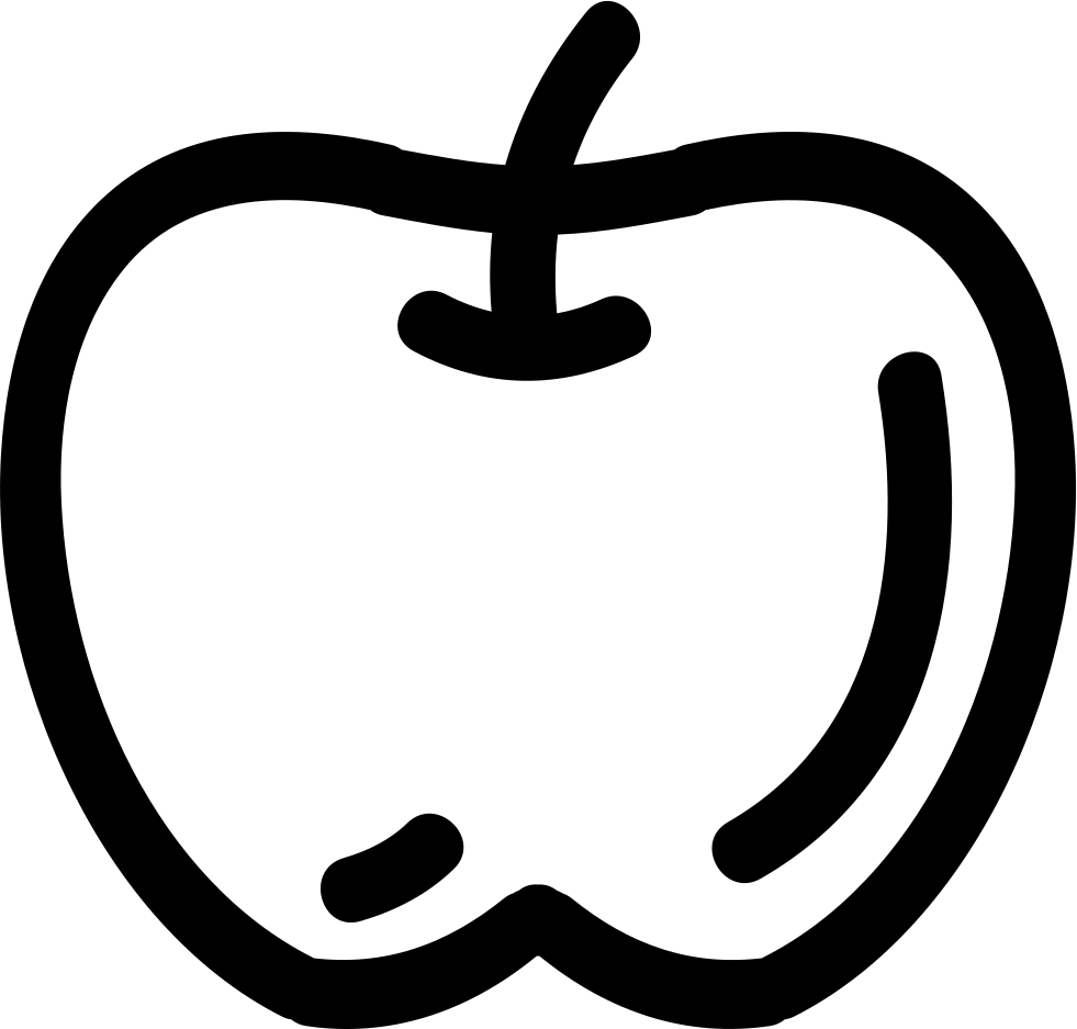 Apple Hand Drawn Fruit Outline Comments (981x937), Png Download