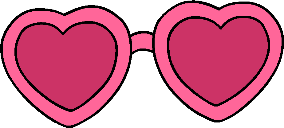 Sunglasses Love Sticker By Csak For Ios - Pink Heart Sunglasses Clip Art (974x490), Png Download