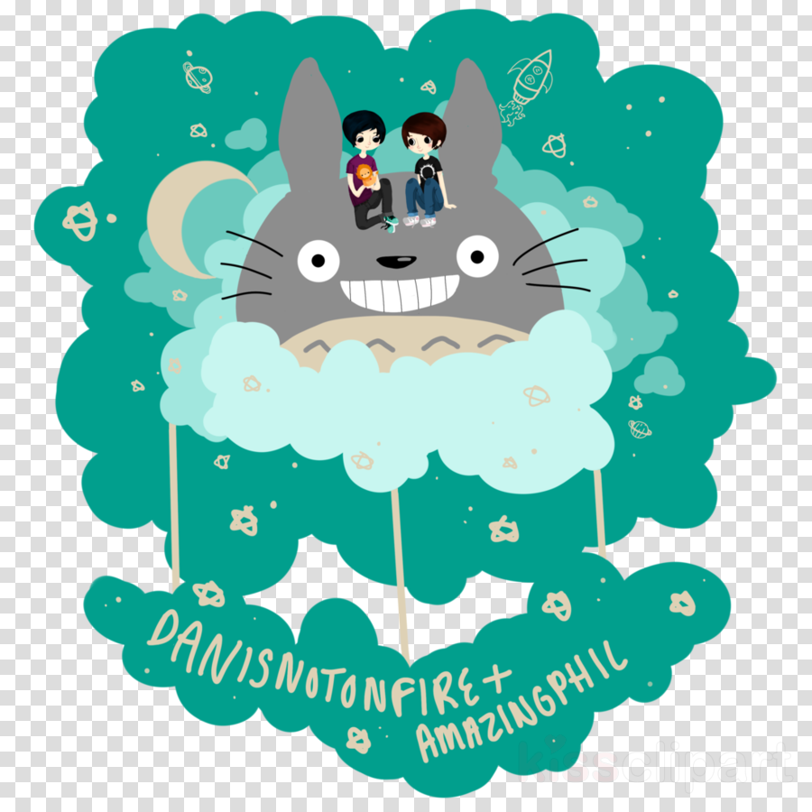 Dan And Phil Shirt Design Clipart T-shirt Dan And Phil - Dan And Phil With Totoro Iphone 6 / 6s Phone Case (900x900), Png Download