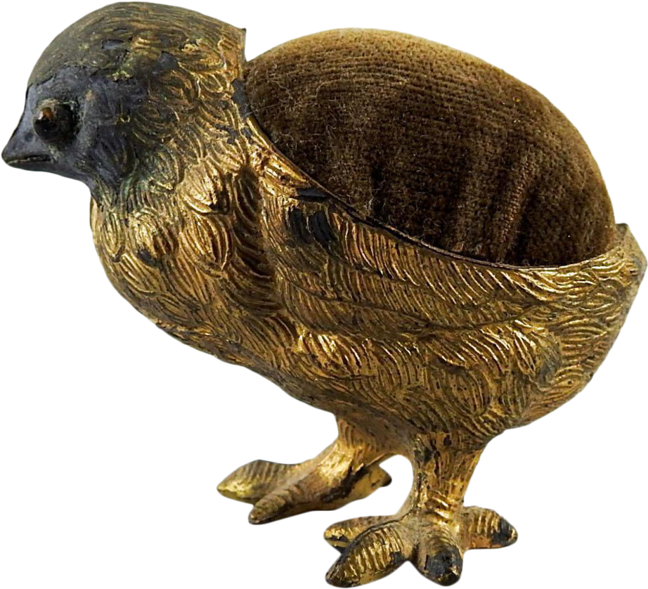 Antique Baby Chick Pin Cushion - Antique (1024x929), Png Download