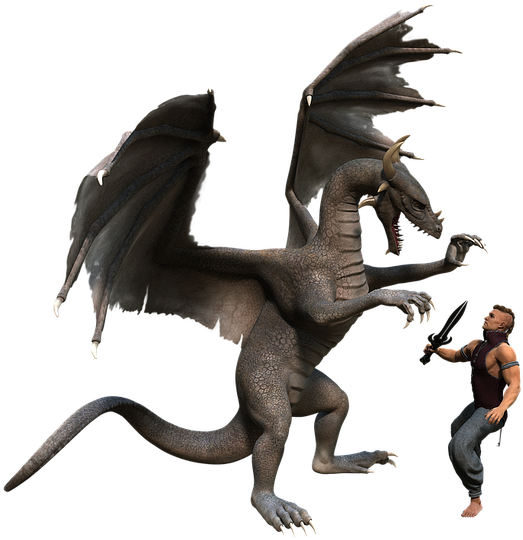 Man, Dragon, Tube, Isolated, Pose, Fantasy, Figures - Fantasy Dragon Man (640x548), Png Download