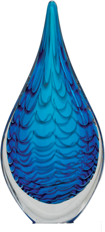 Blue Raindrop Art Glass With No Base - Dale Rogers Training Center (800x800), Png Download
