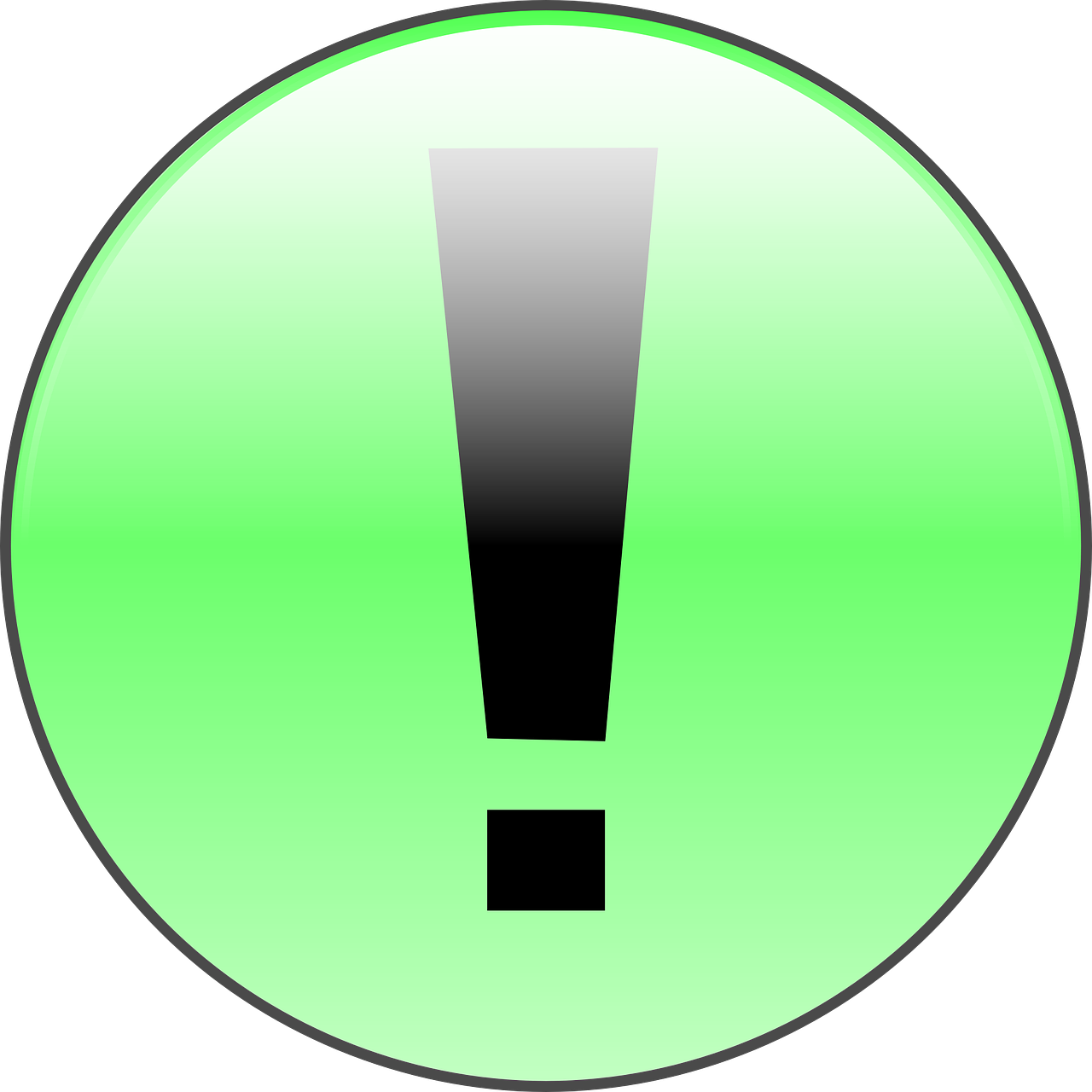 Circle Exclamation Mark - Yeşil Ünlem (1280x1280), Png Download
