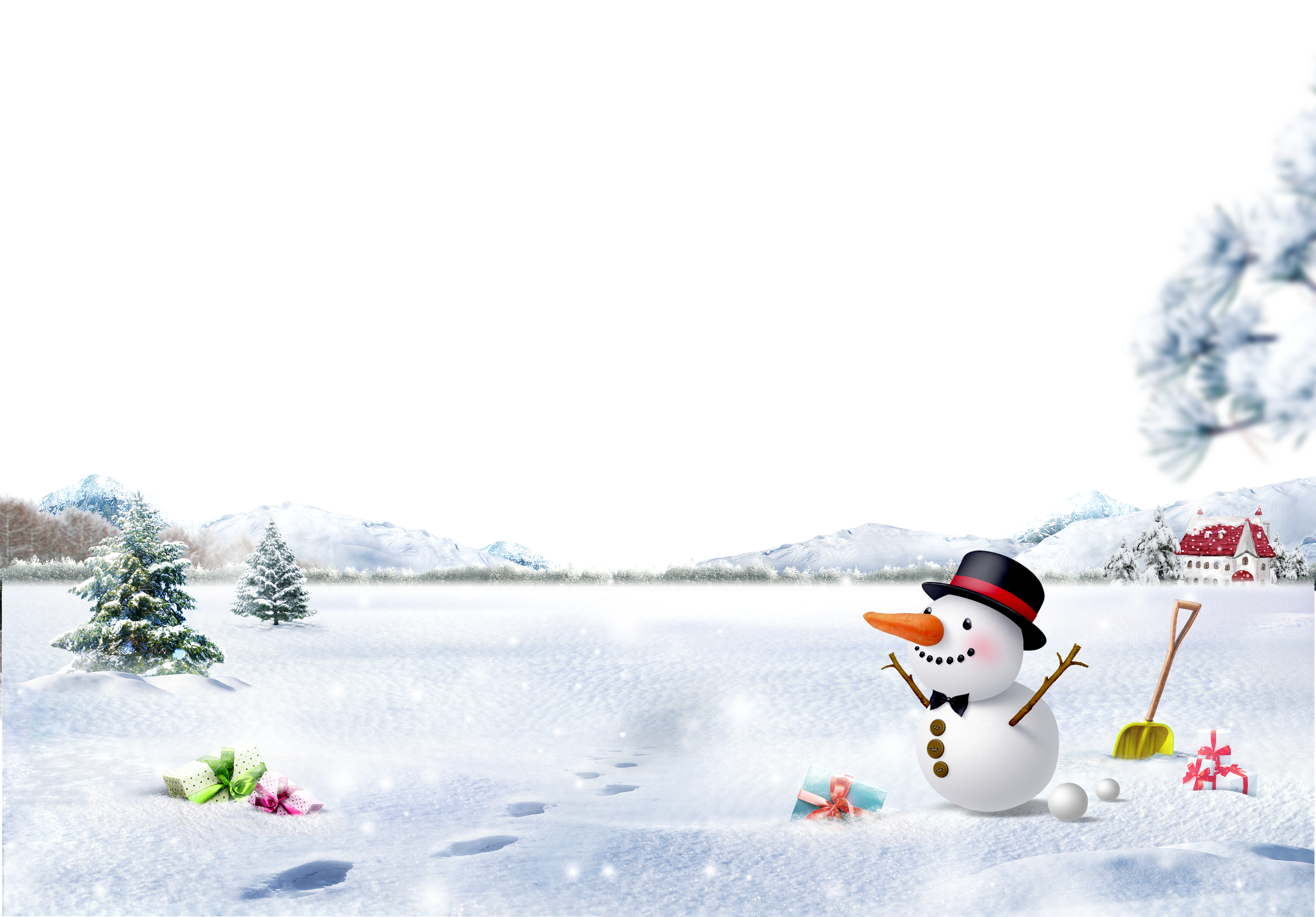 Snowman Christmas Snowflake Winter (3594x2504), Png Download