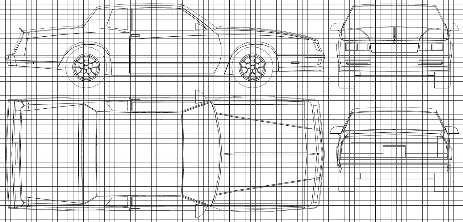 Chevrolet Monte Carlo Ss 1986 Overgrid - Line Art (1500x721), Png Download
