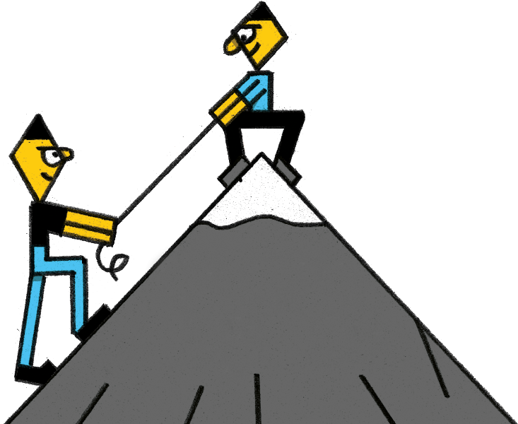 Someone Helping Someonelse Climb A Mountain (760x604), Png Download
