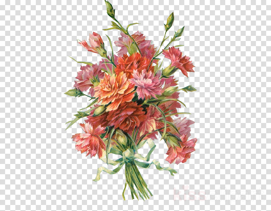 Download Flower Clipart Floral Design Birth Flower - Vintage Flowers Png (900x700), Png Download