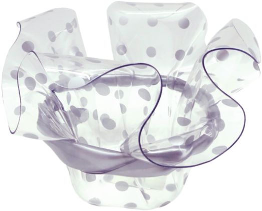 Acrylic Container With Silver Polka Dots - Polka Dot (600x600), Png Download
