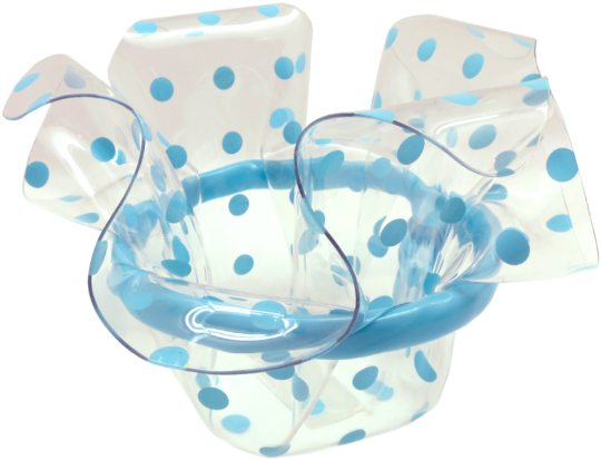 Acrylic Container With Blue Polka Dots - Blue (600x600), Png Download