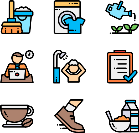 Morning Routine - Flat Icon Employee (600x564), Png Download