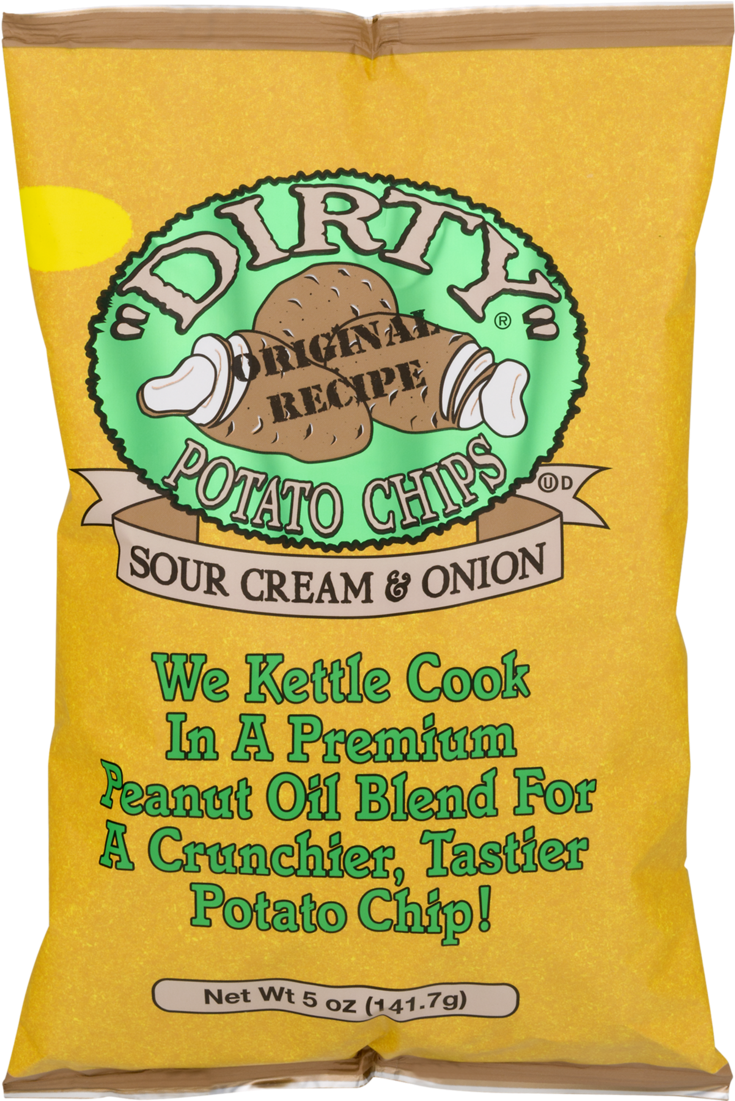 Dirty Kettle Potato Chips, Sour Cream & Onion - Kettle Cooked Sour Cream And Onion (1100x1100), Png Download