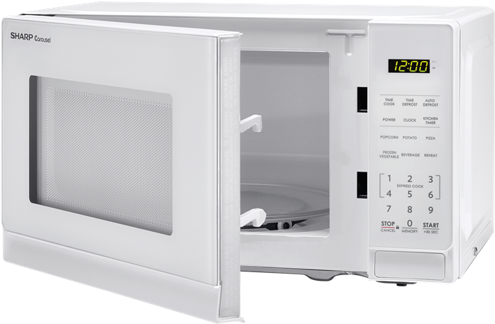 0 - 7 Cu - Ft - 700w Sharp White Carousel Countertop - Sharp Carousel Countertop Microwave Oven 0.7 Cu. Ft. (760x500), Png Download