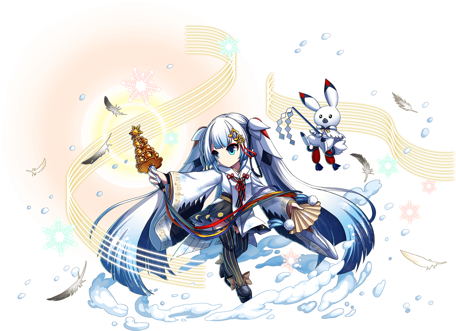 Priestess Snow Miku - Brave Frontier Snow Miku (1625x1188), Png Download