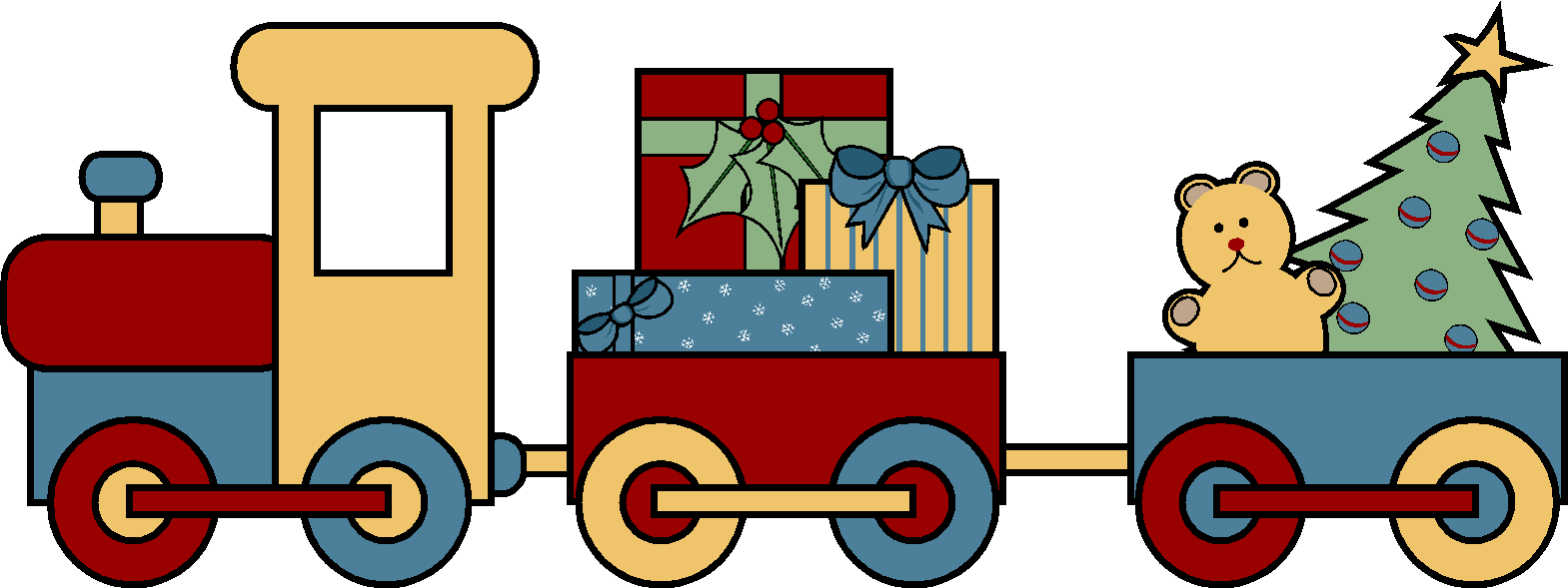Banner Download Christmas Toys Clipart - Christmas Toy Train Clip Art (1569x589), Png Download