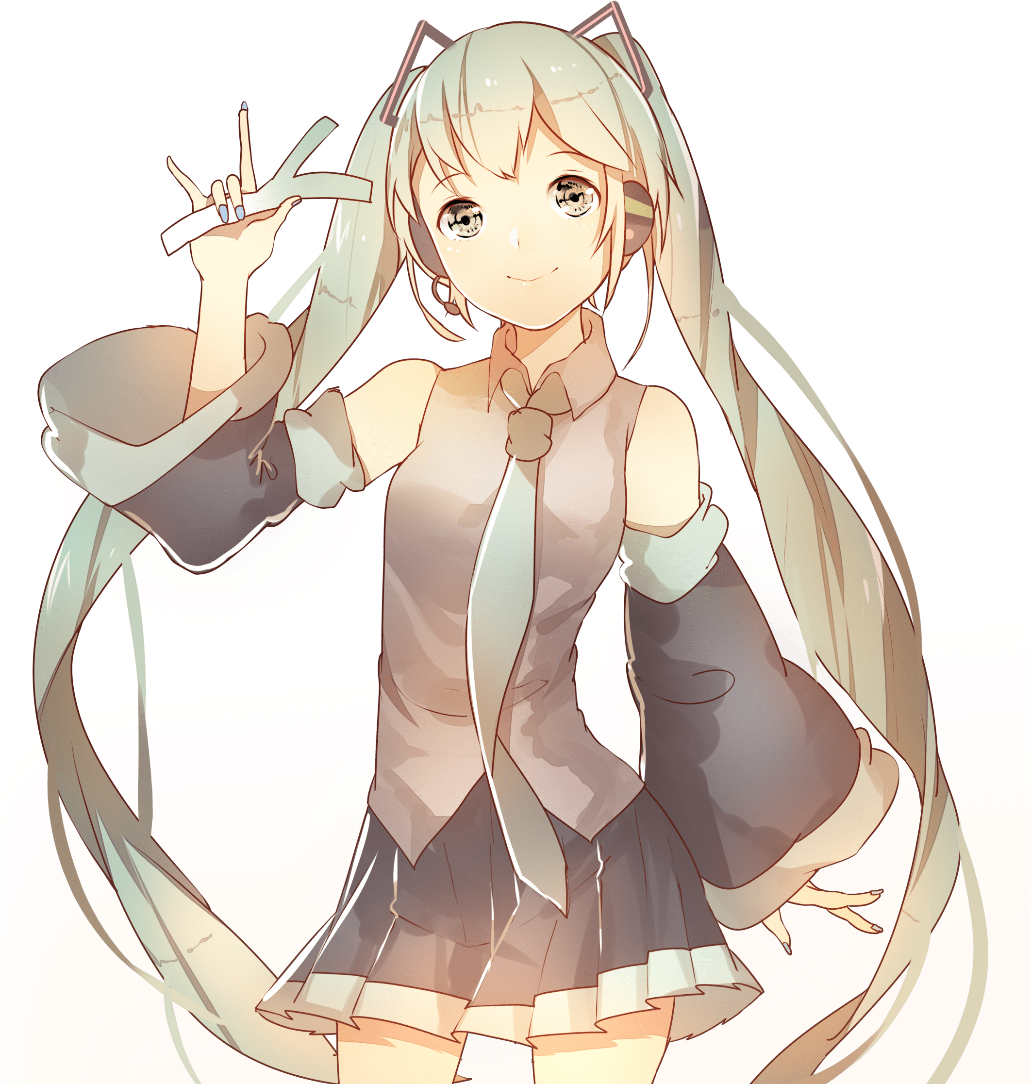 Miku - Cartoon (2123x2320), Png Download