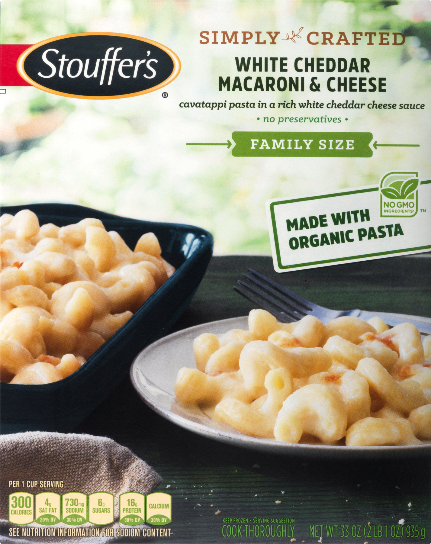 Stouffer's Family Size Simply Crafted White Cheddar (1800x1800), Png Download
