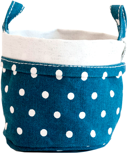 Canvas Bucket - Navy Dots - Canvas (600x600), Png Download