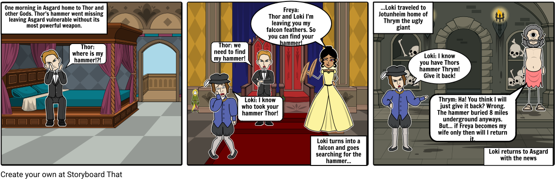 Thor Story Part - Cartoon (1164x385), Png Download