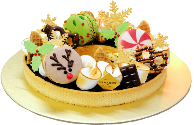 S'mores Wreath Tart - Wreath (680x754), Png Download