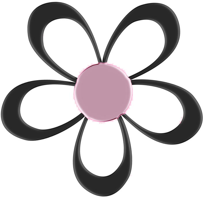And Pink By Princessdawn - Black Flower Clipart Png (1057x755), Png Download