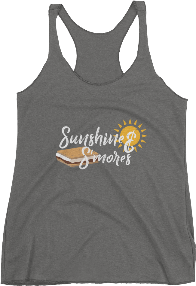 Sunshine Smores Mockup Flat Front Premium Heather - No Force More Powerful ** Womens Tank ** Girl Power (1000x1000), Png Download
