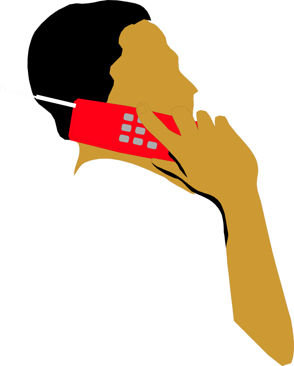 Svg Freeuse Library Cell Phone Man Free Stock Photo - Talking On Phone Illustration (958x1192), Png Download