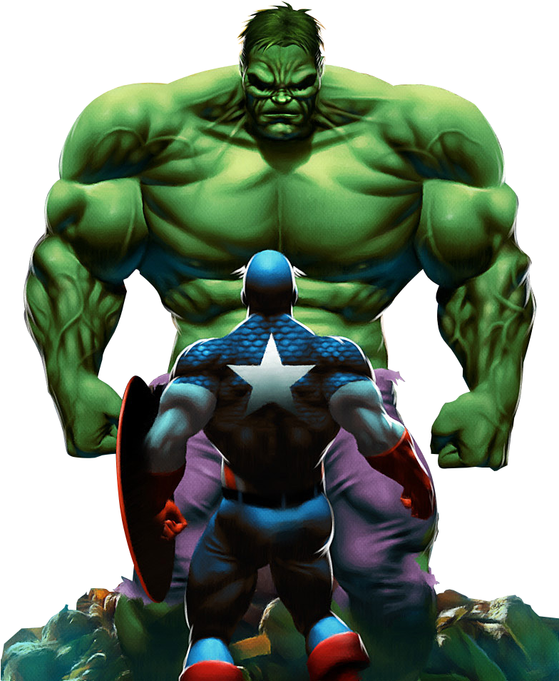 User Posted Image - Hulk Vs Capitan America (783x1100), Png Download