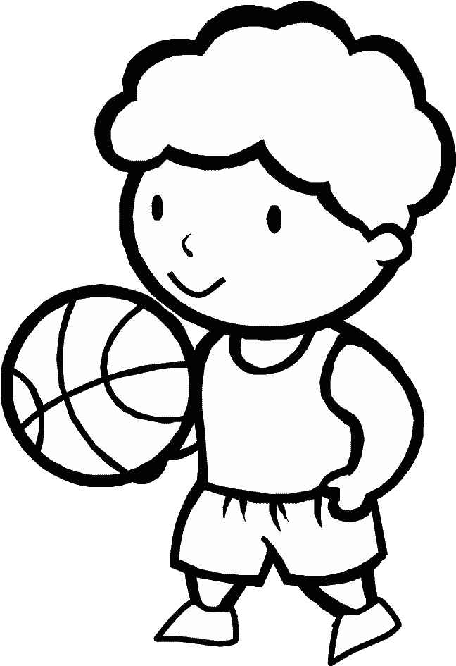 Kleurplaat - Basketball - Dibujos De Deportes Para Dibujar (718x957), Png Download
