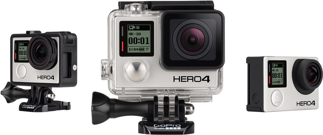 Introducing Hero4 Black, The Most Advanced Gopro Ever - Camera Gopro Hero 4 Silver (1140x522), Png Download