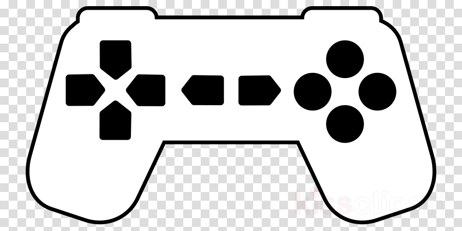Controller White Png Clipart Microsoft Xbox 360 Wireless - Video Game Clipart Black And White (900x450), Png Download
