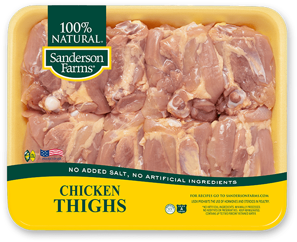 Chicken Thighs Family Pack - Sanderson Farms Fresh 97% Fat Free Boneless, Skinless (709x758), Png Download