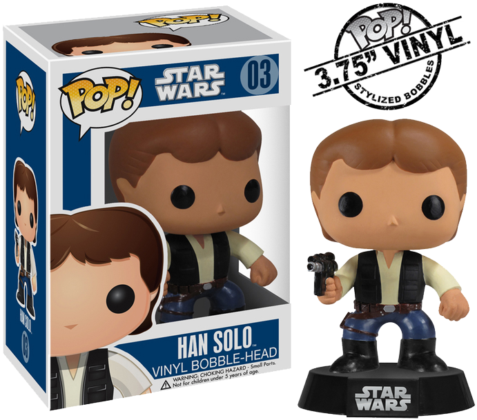 Han Solo Pop Vinyl Bobble Head Figure By Funko - Funko Pop Han Solo 03 (700x621), Png Download
