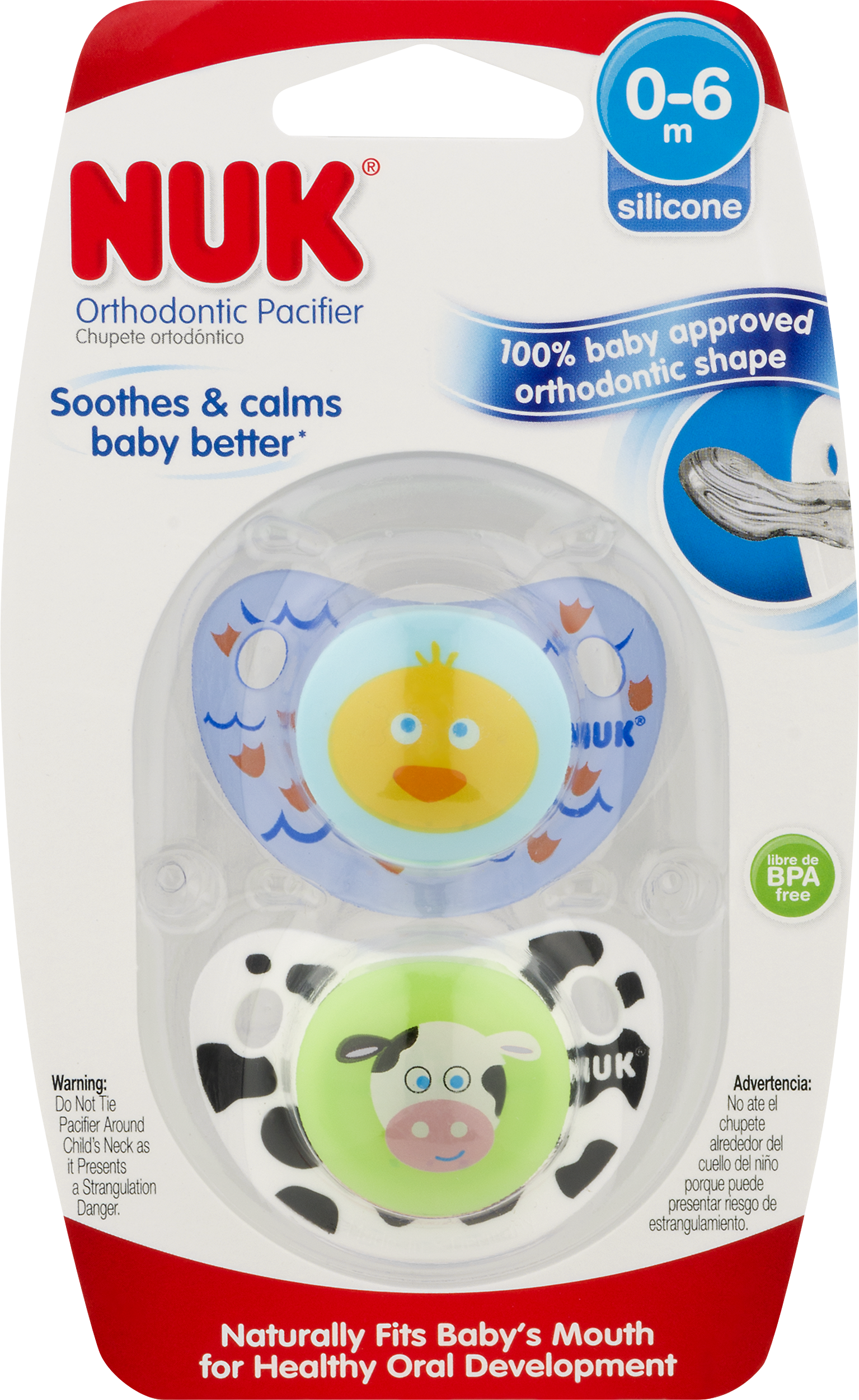 Nuk Cute As A Button Orthodontic Pacifier, 0 6 Months, - Nuk Pacifier (1535x2500), Png Download