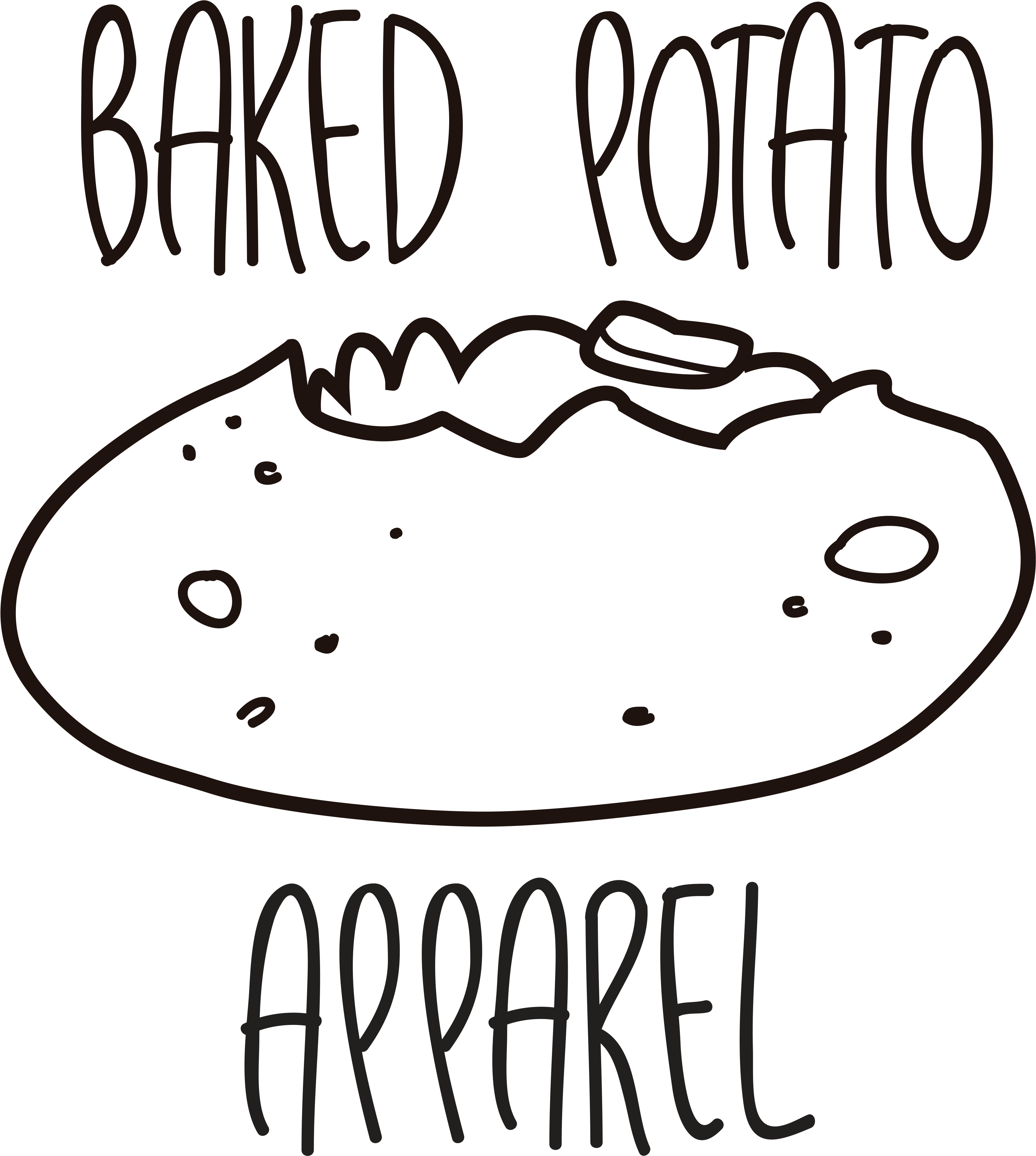 Baked Potato Apparel - Baked Potato (4228x4788), Png Download