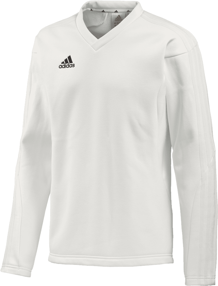 Adidas Long Sleeve Playing Sweater Front - Boys Adidas Cricket Whites (1024x1024), Png Download