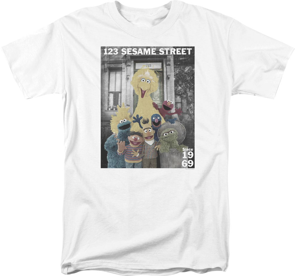 123 Sesame Street T-shirt - Sesame Street Best Address Unisex Baby Snapsuit, Size: (988x924), Png Download