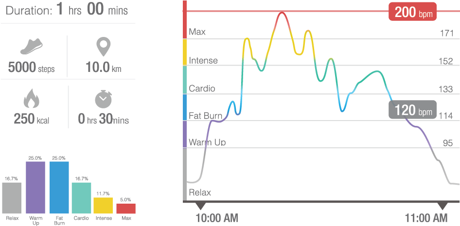 There Are Five Different Zones You Can Train In, With - Diagram (1009x551), Png Download