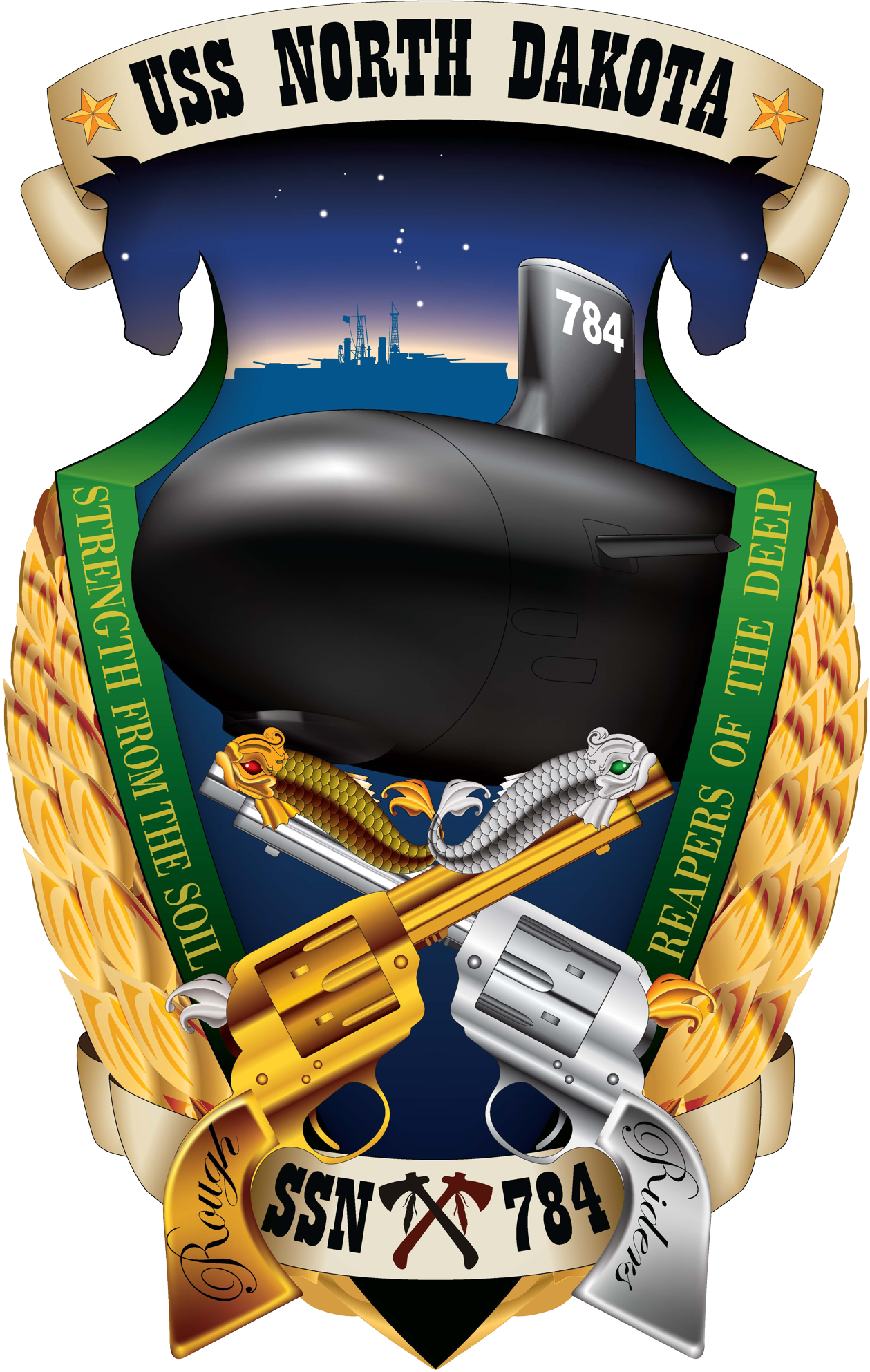 Uss North Dakota Crest 2013 (1259×1985) - Uss North Dakota Crest (1259x1985), Png Download