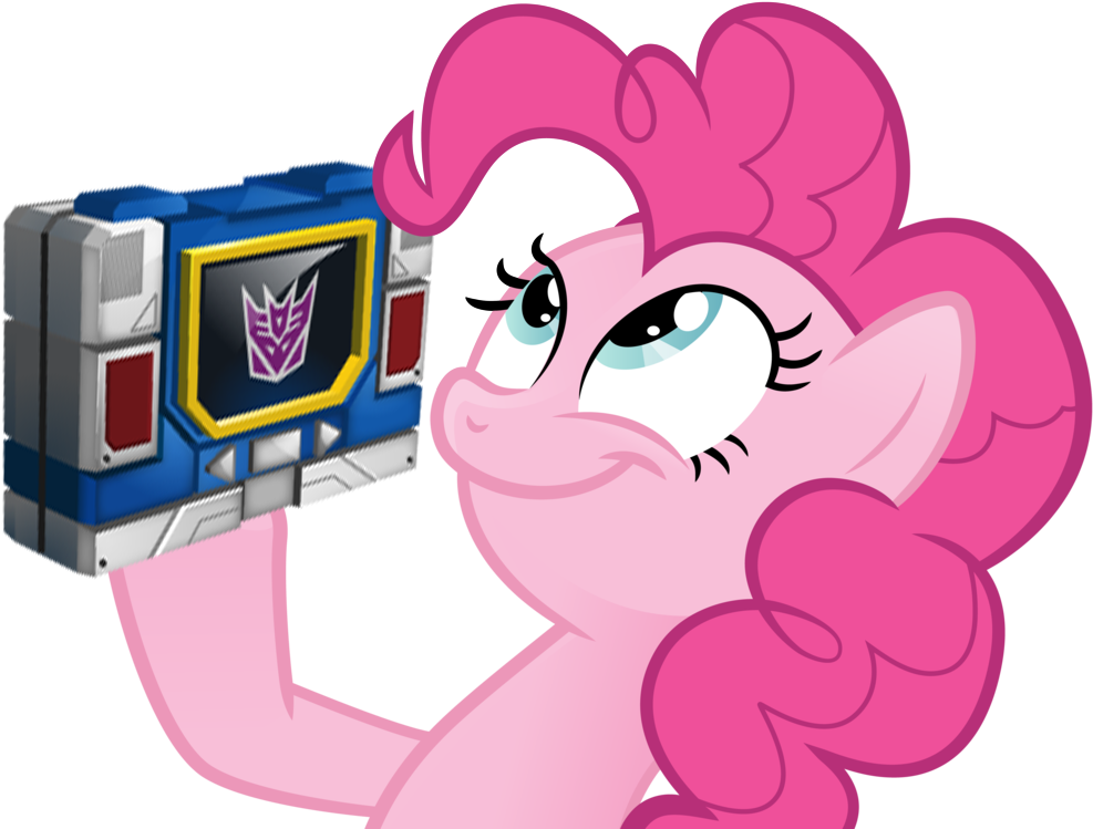 Pony, Safe, Simple Background, Smiling, Soundwave, - Pinkie Pie (990x759), Png Download