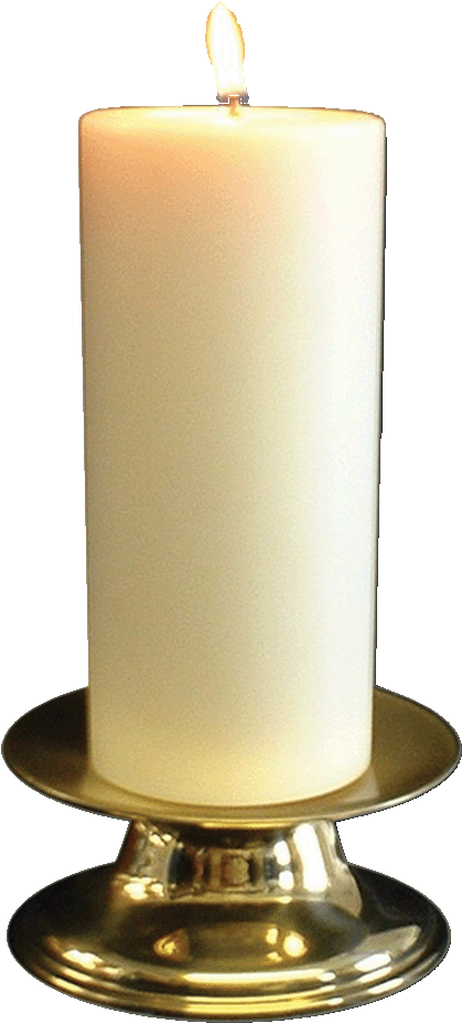 90mm With Brass Candlestick - Unity Candle (472x1000), Png Download