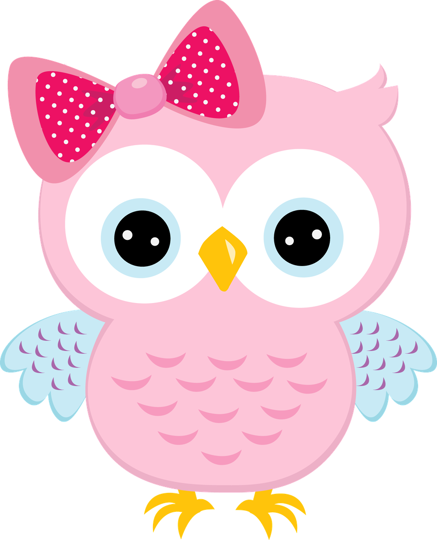 Light Pink Owl With Bow - Pink Owl (900x1112), Png Download