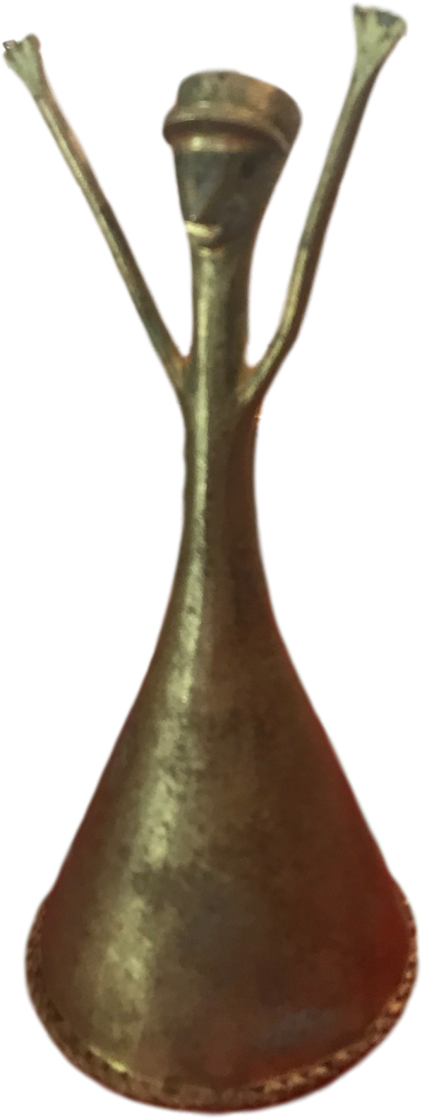 Vintage Brass Happy Man Arms Up Dinner Bell - Brass (646x1729), Png Download