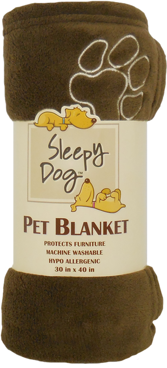Arlee Pet Products Sleepy Dog Brown Fleece Throw Blanket - Calluspeeling (800x800), Png Download