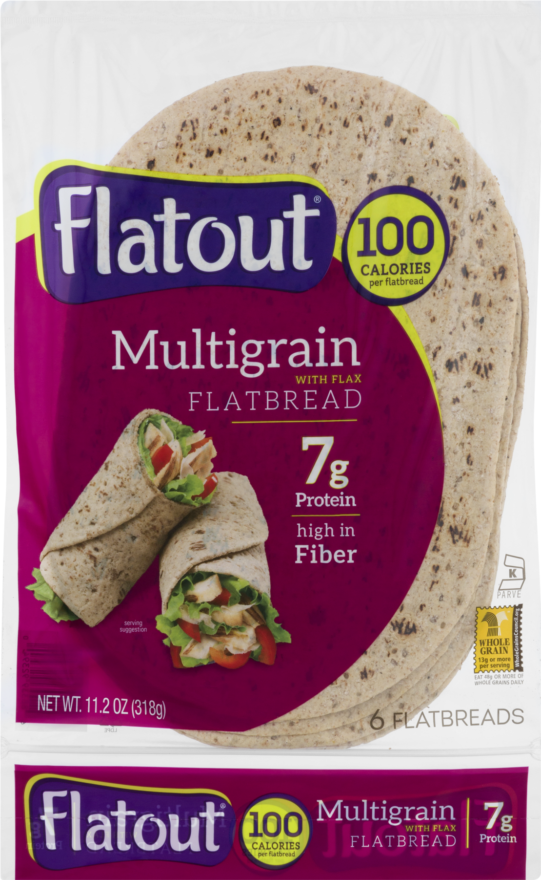 Flatout Flatbread Multigrain With Flax (1800x1800), Png Download