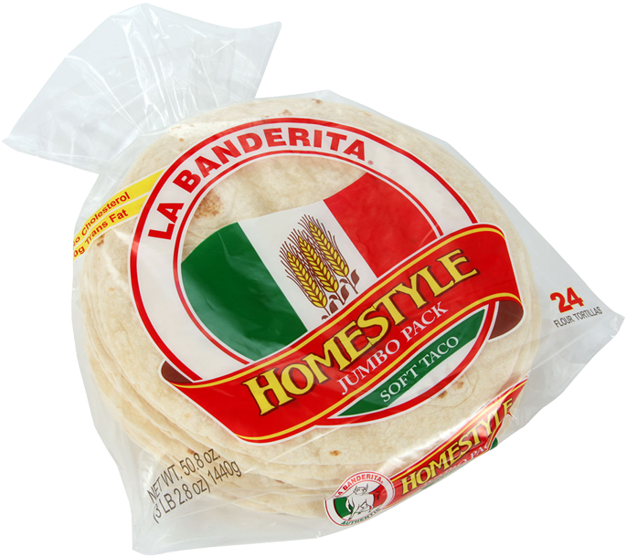 Homestyle Jumbo Pack - La Banderita Tortillas, Flour, Homestyle, Jumbo Pack (712x882), Png Download