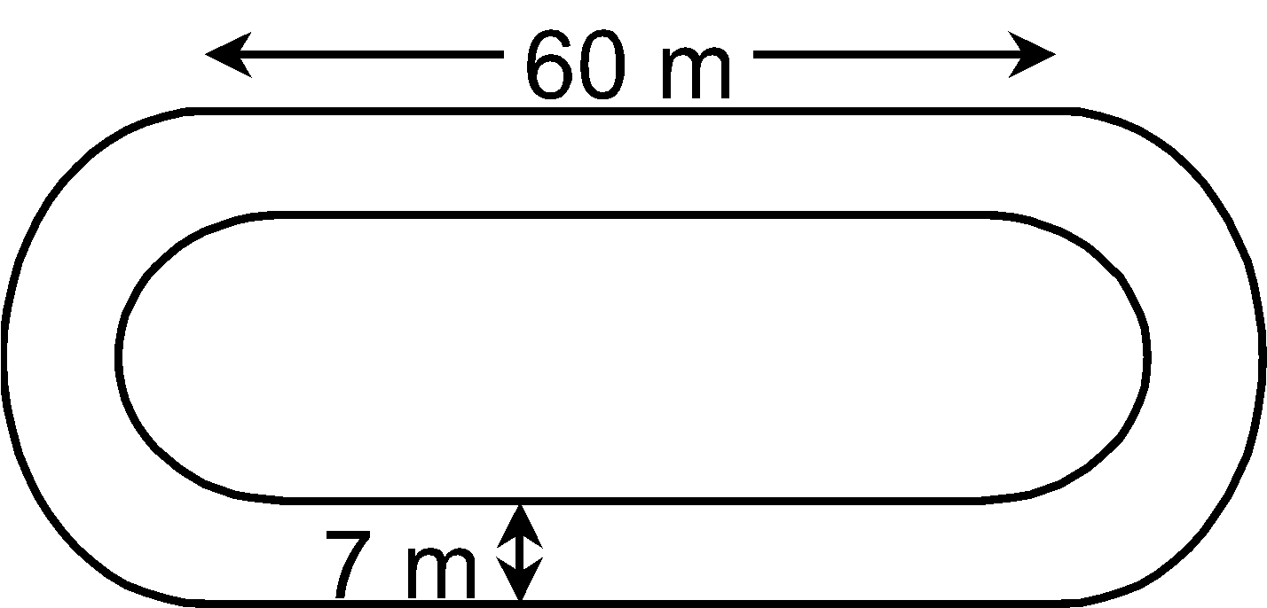 The Length Of Each Straight Portion Is 60 M, And The - Line Art (1427x700), Png Download